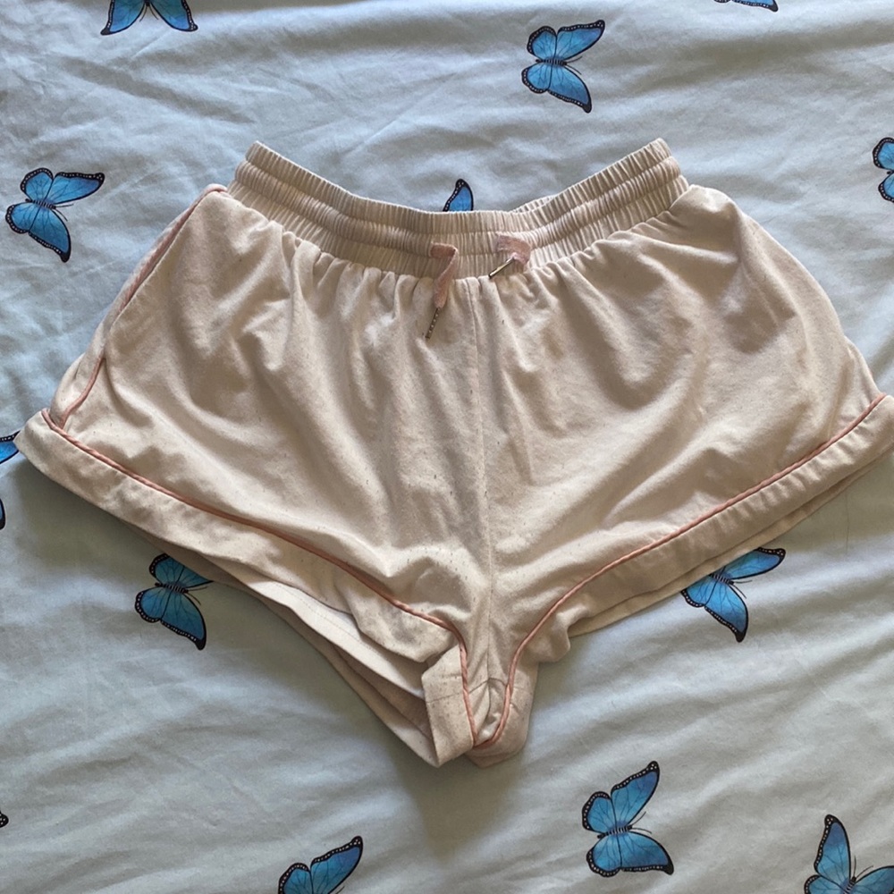 White lounge shorts